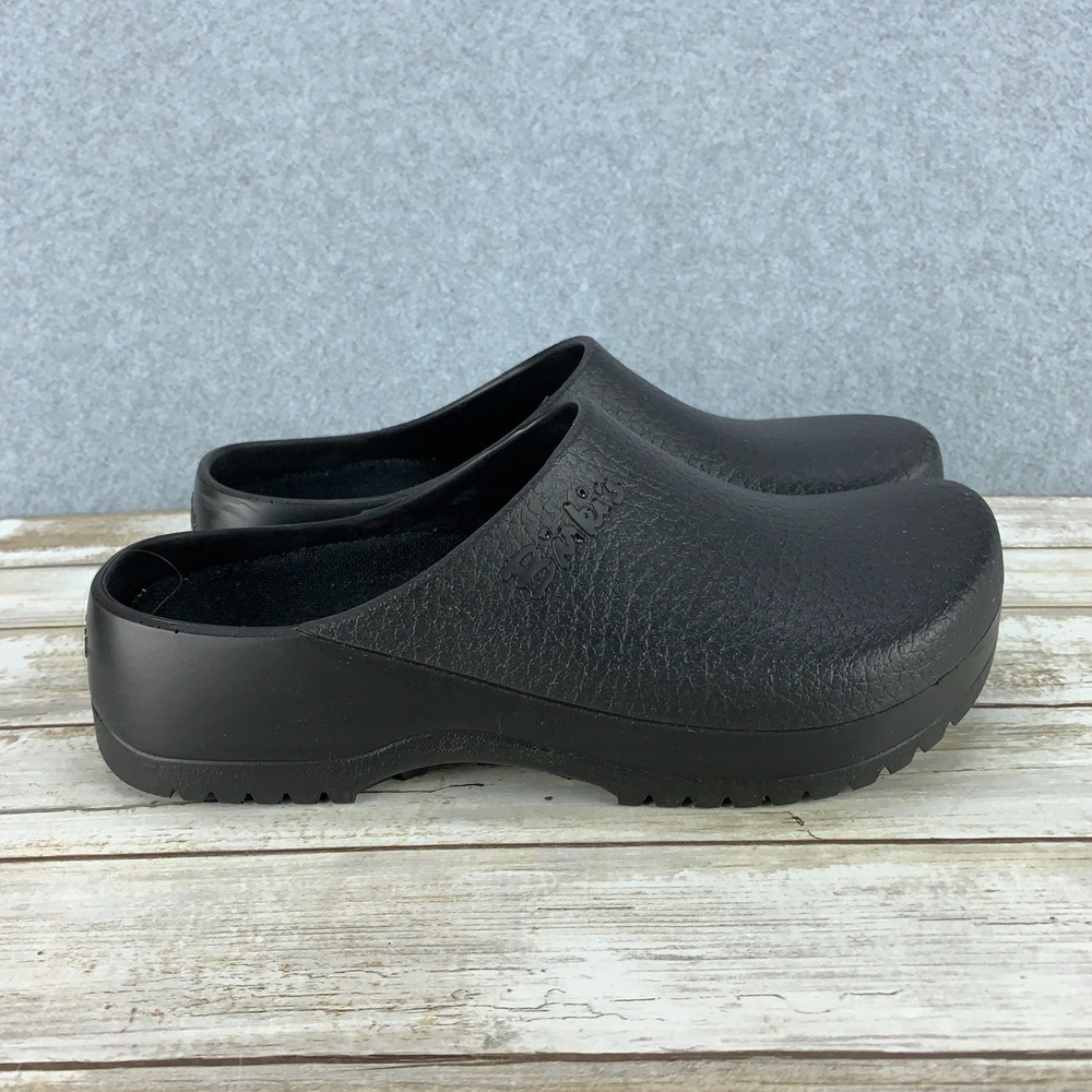 Birkenstock Super Birki Clogs Unisex Size L10 M8 Black Slip Resistant Work Shoe
